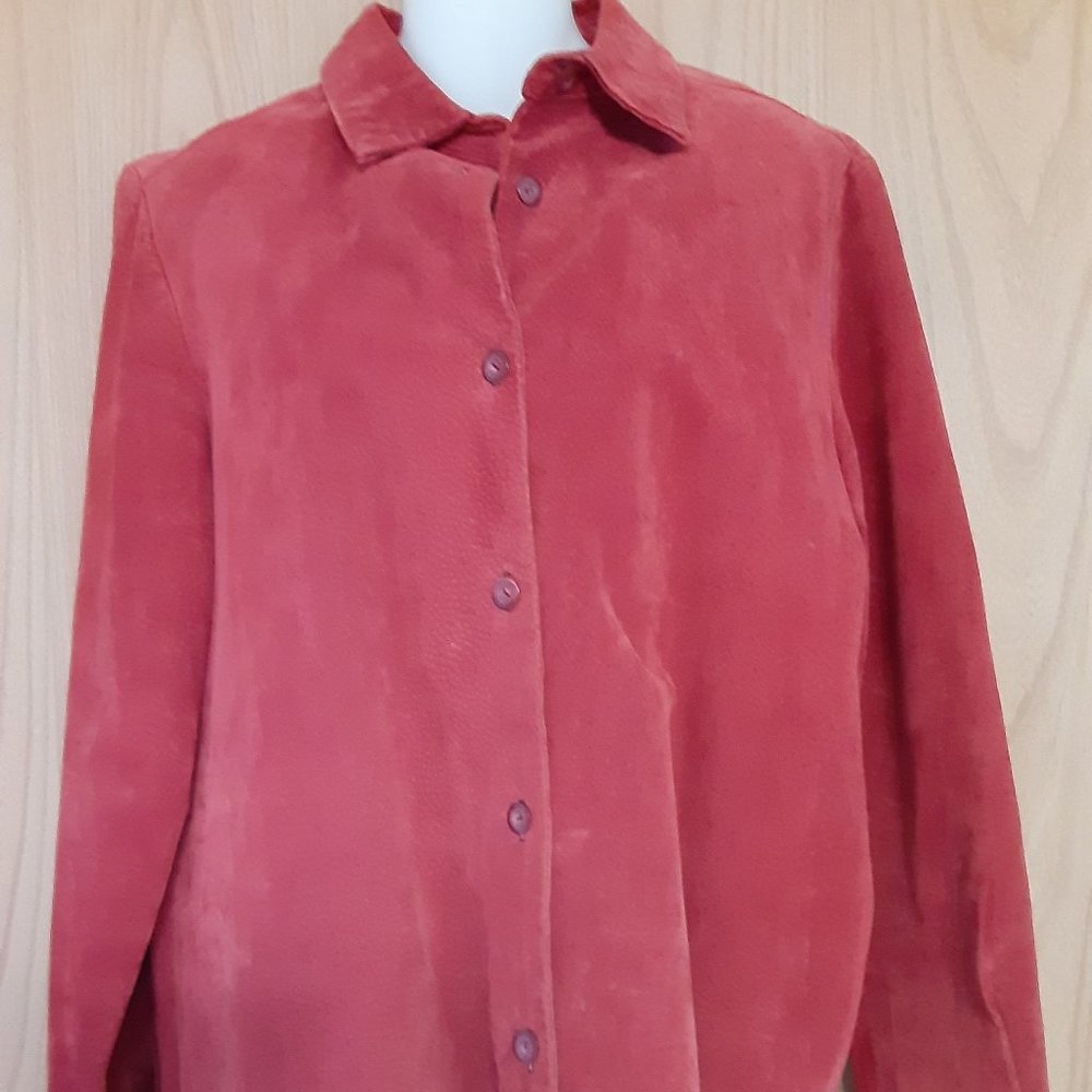 Style & Co Brick Red Sued Jacket